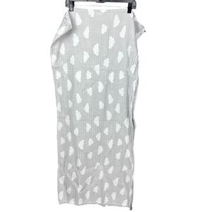 Cloud Island Baby Blanket Grey White Cloud Print Lightweight Cotton